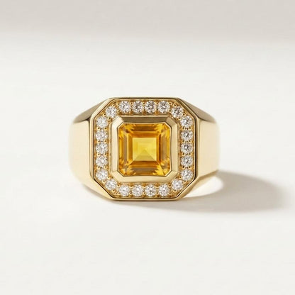 Gourmandise Signet Ring Citrine• 9K Solid Gold