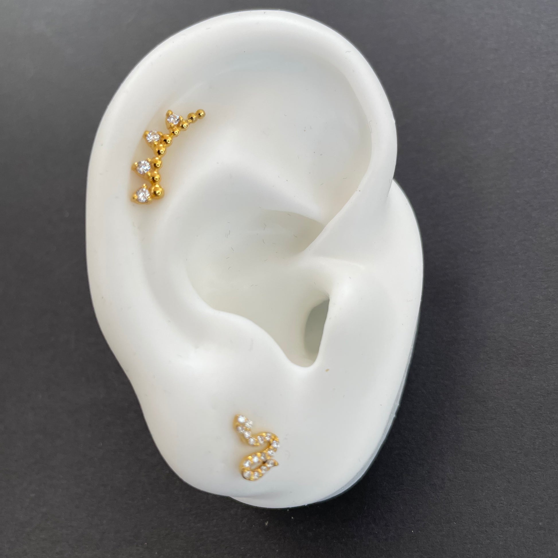 Diamonds Pavé Snake Stud Earrings - - Jewelry - Goldie Paris Jewelry - Earring