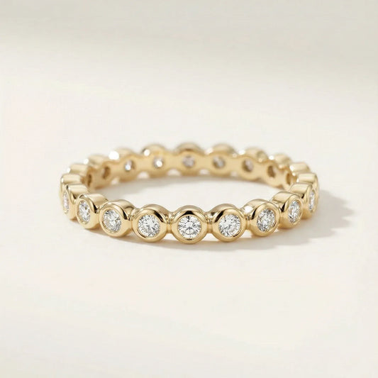 Ilana Stackable Bezel Diamond Eternity Band - Goldie Paris Jewellery