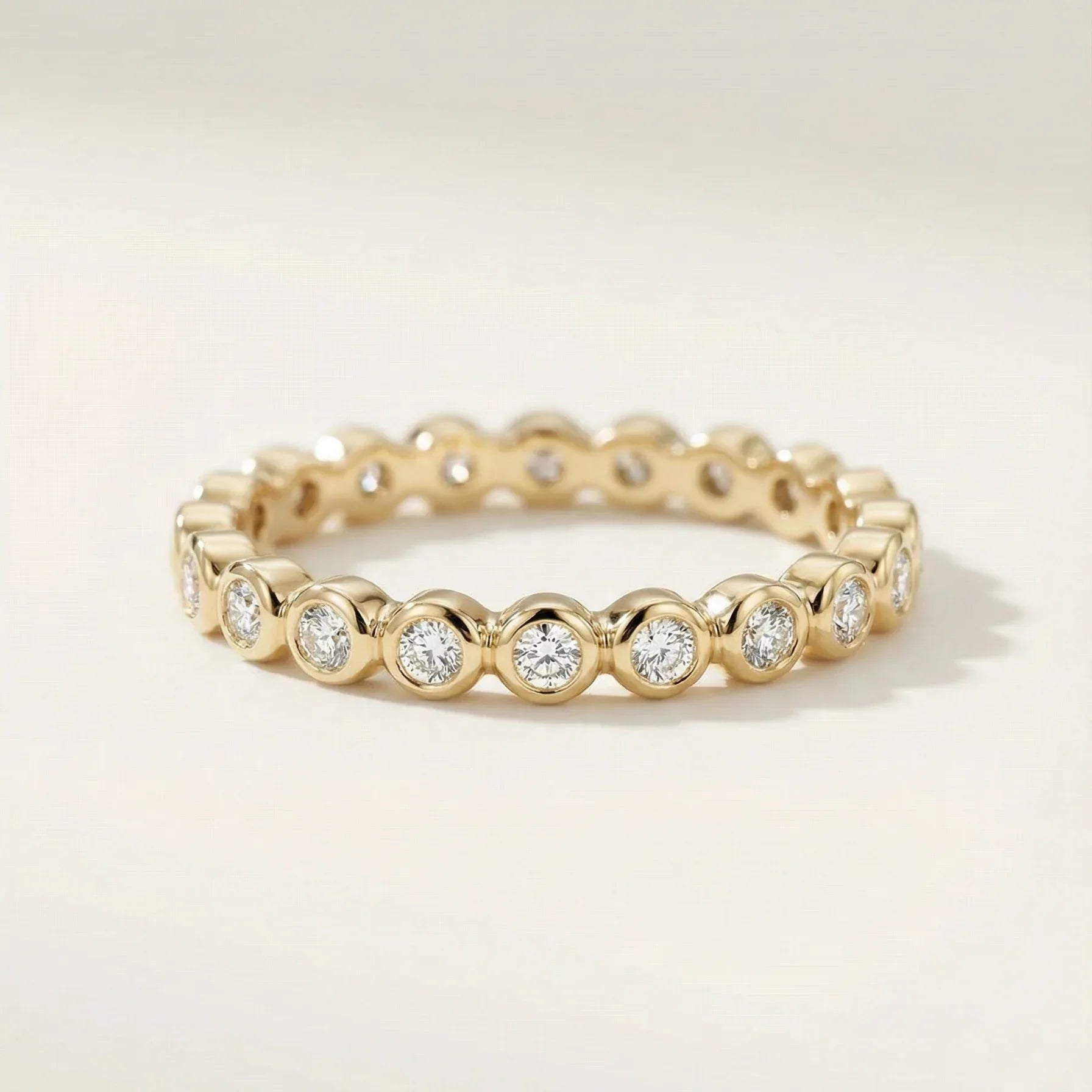 Ilana Stackable Bezel Diamond Eternity Band - Goldie Paris Jewellery