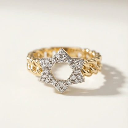 Becca Magen David Solid Chain Ring - Goldie Paris Jewellery