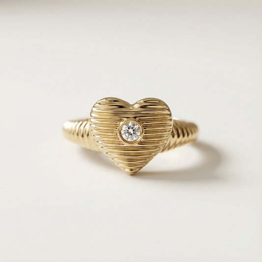 Charlie Heart Fluted Diamond Ring
