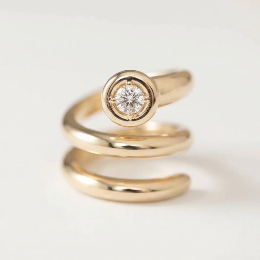 Jodi Infinite Single Diamond Chunky Ring - Goldie Paris Jewellery