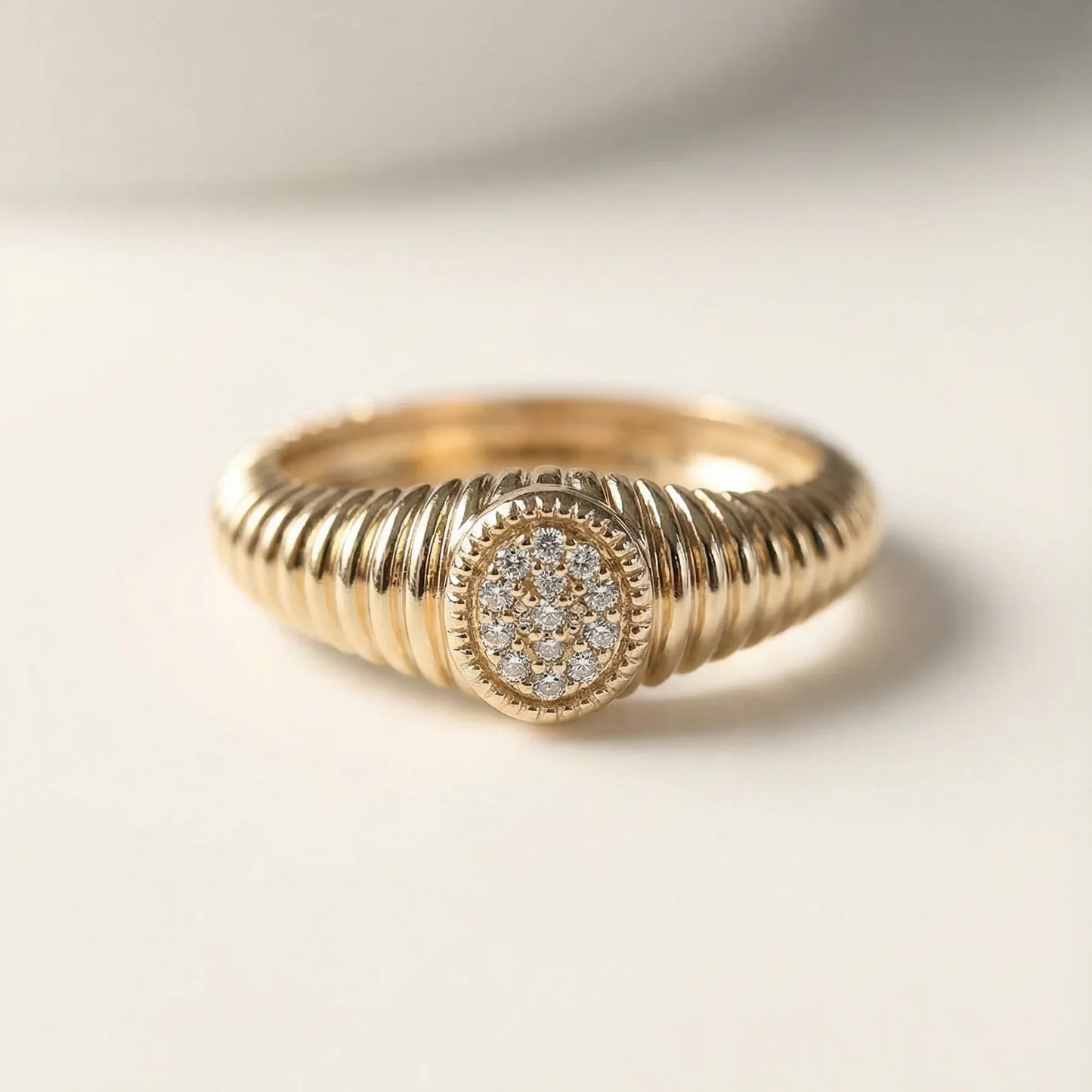Rachel Fluted Diamond Ring - Goldie Paris Jewellery