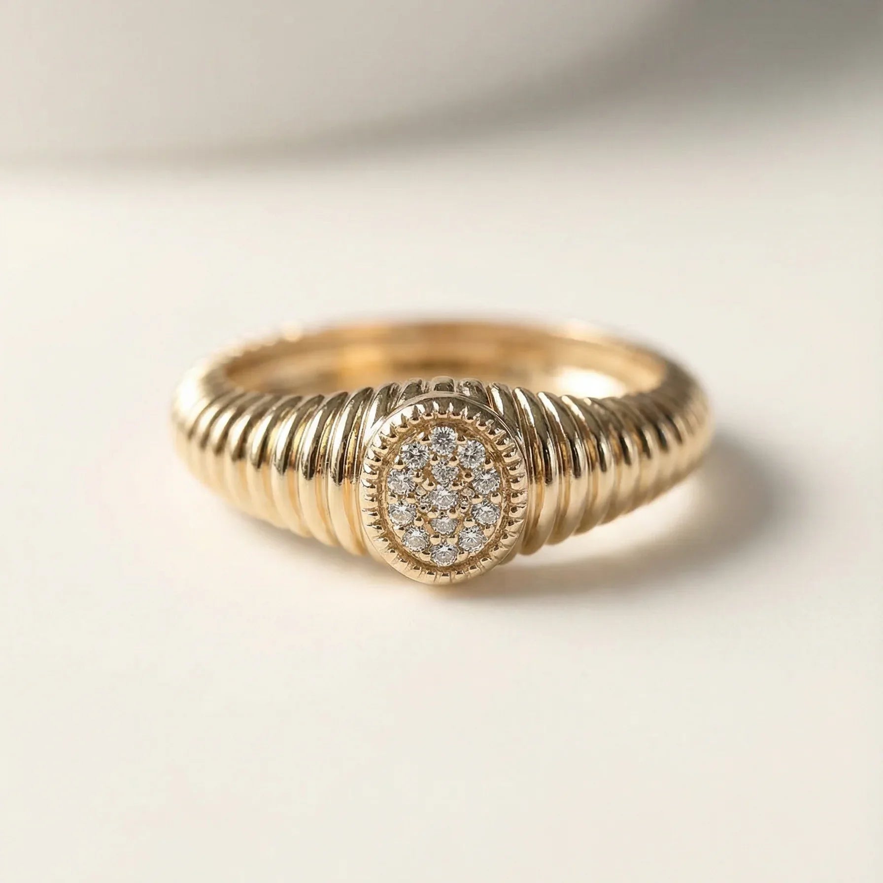 Rachel Fluted Diamond Ring - Goldie Paris Jewellery