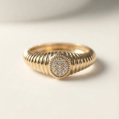 Rachel Fluted Diamond Ring - Goldie Paris Jewellery