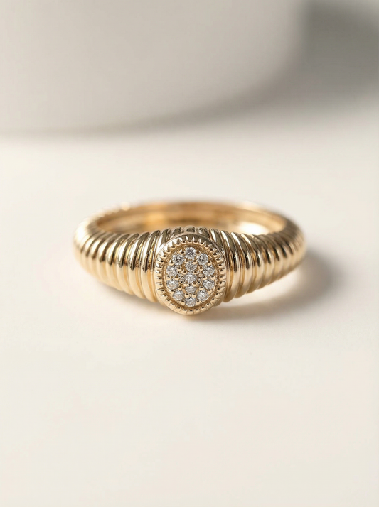 Rachel Fluted Diamond Ring