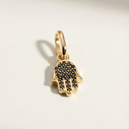Mini Sapphire Hamsa Pendant/ Charm