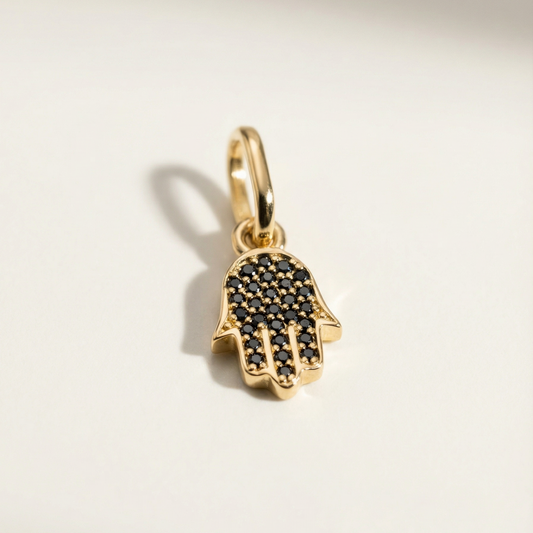 Mini Sapphire Hamsa Pendant/ Charm