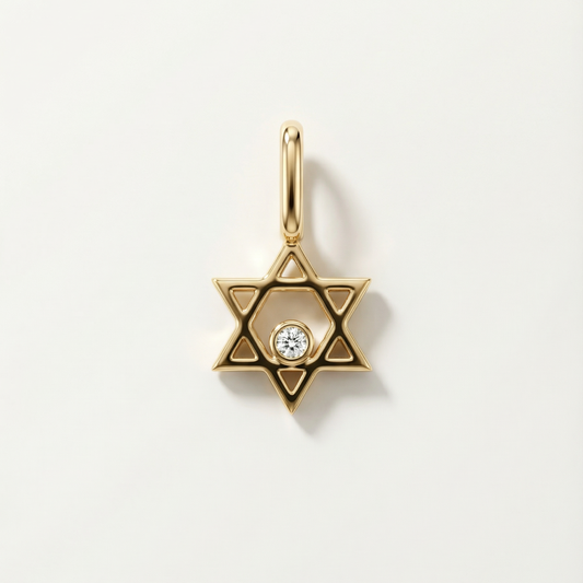 Mini Star of David with Diamond Pendant/Charm