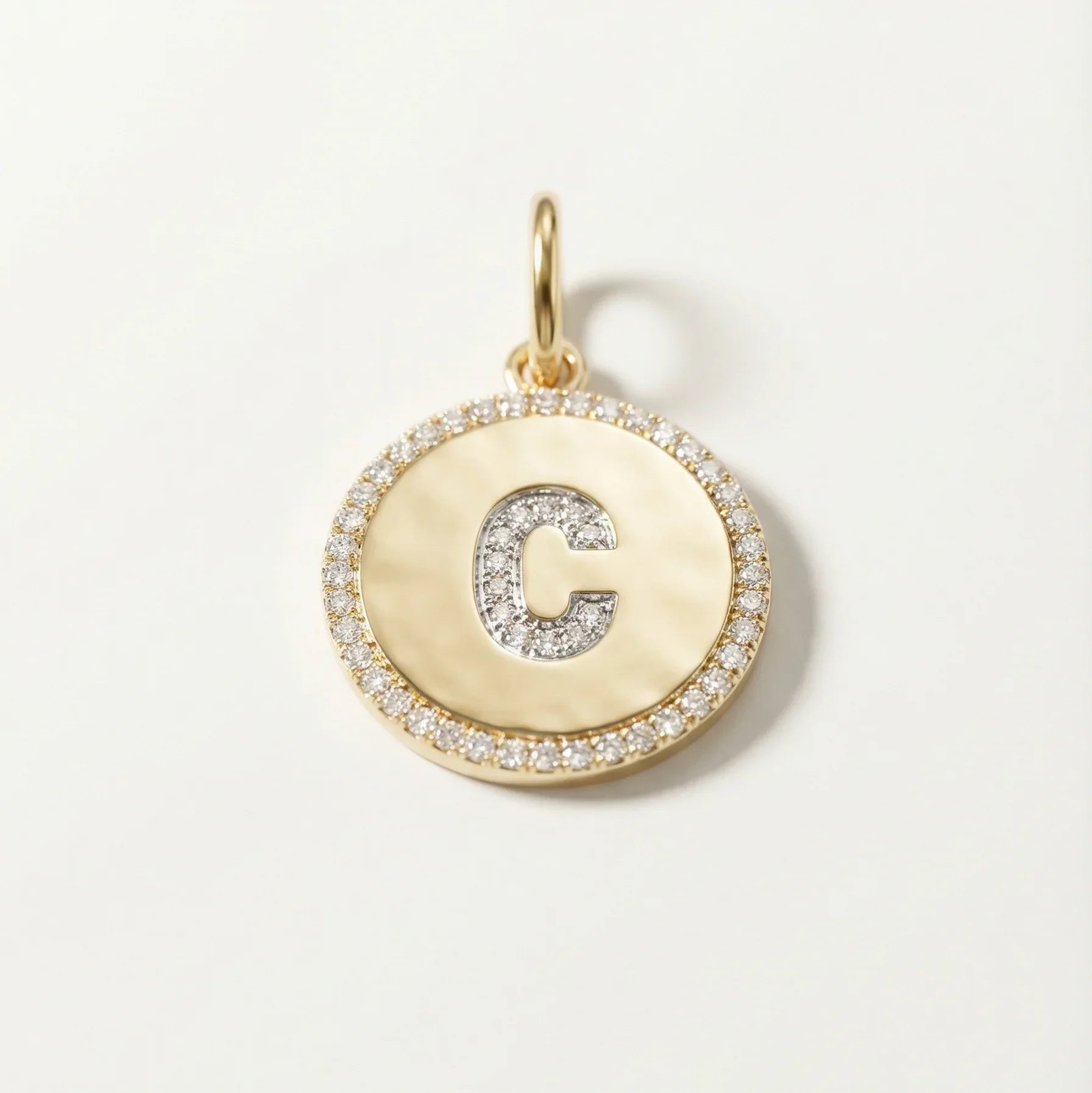 Diamond Letter Medallion Pendant - Goldie Paris Jewellery