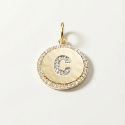 Diamond Letter Medallion Pendant - Goldie Paris Jewellery