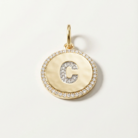 Diamond Letter Medallion Pendant