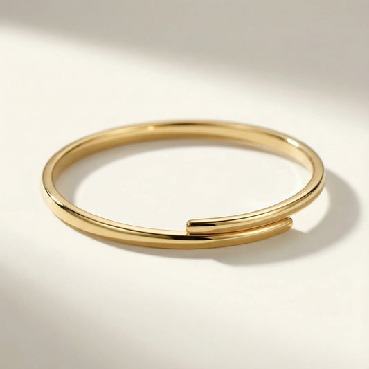 Shiri Wrap Solid Gold Bangle - Goldie Paris Jewellery