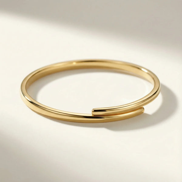 Shiri Wrap Solid Gold Bangle • 10K Solid Yellow Gold