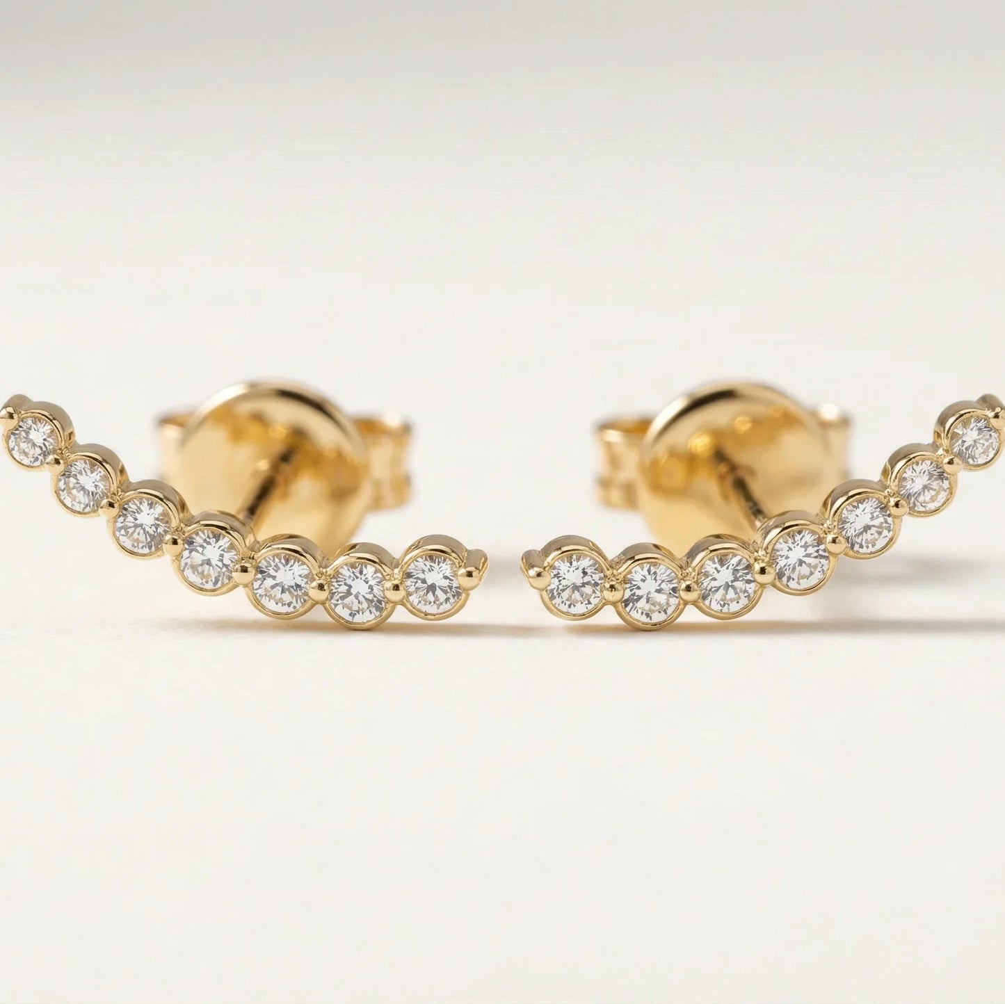 All Diamonds Ear Climber Stud Earring - Goldie Paris Jewellery