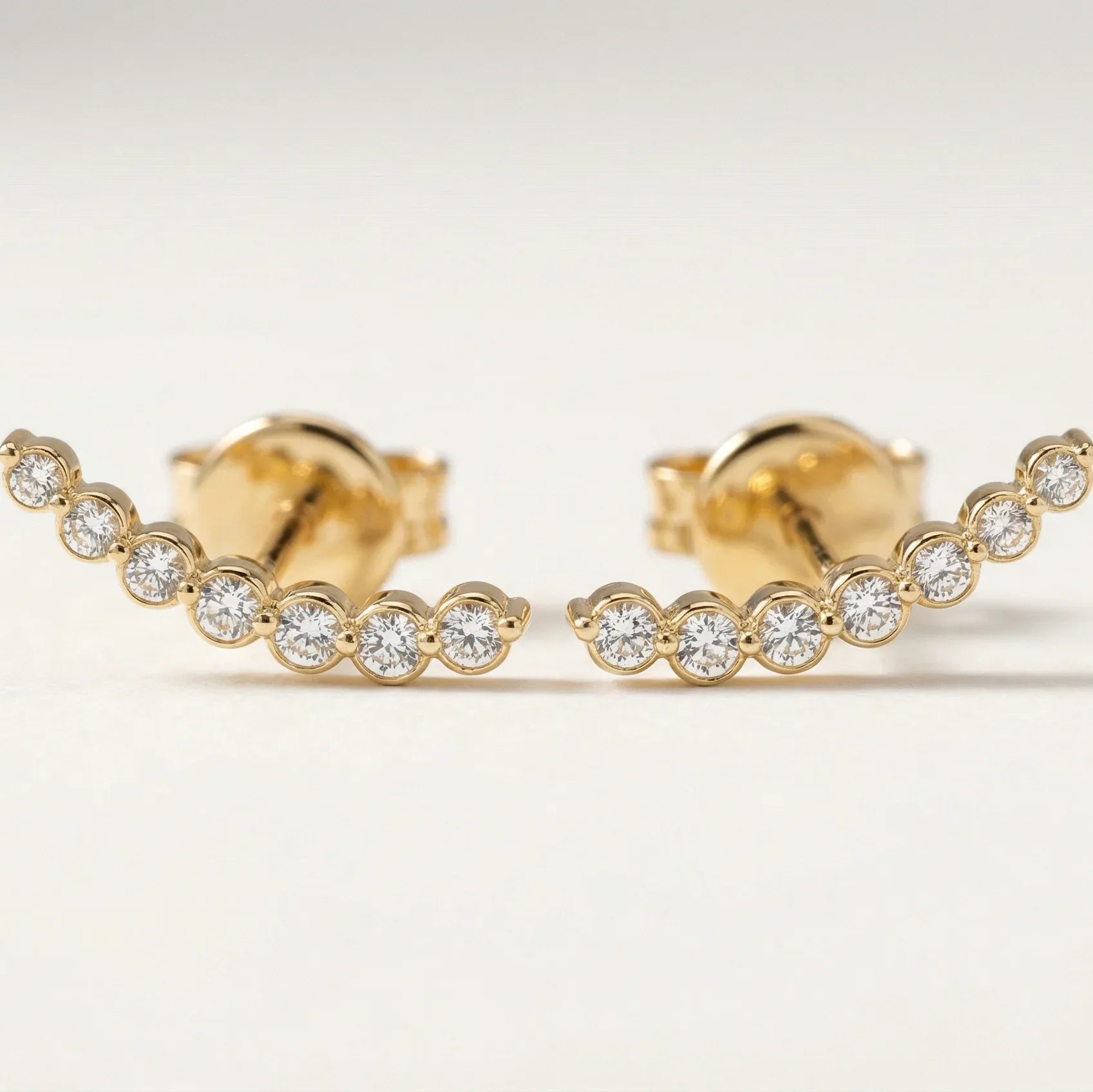 All Diamonds Ear Climber Stud Earring - Goldie Paris Jewellery