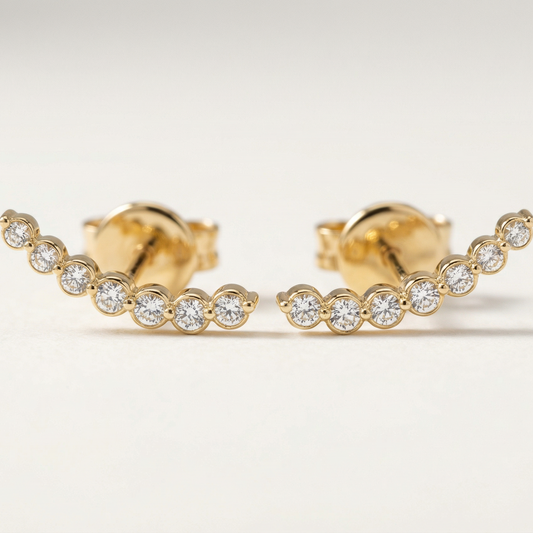 All Diamonds Ear Climber Stud Earring