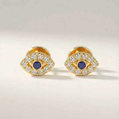Mini Evil Eye Stud Earrings - Goldie Paris Jewellery