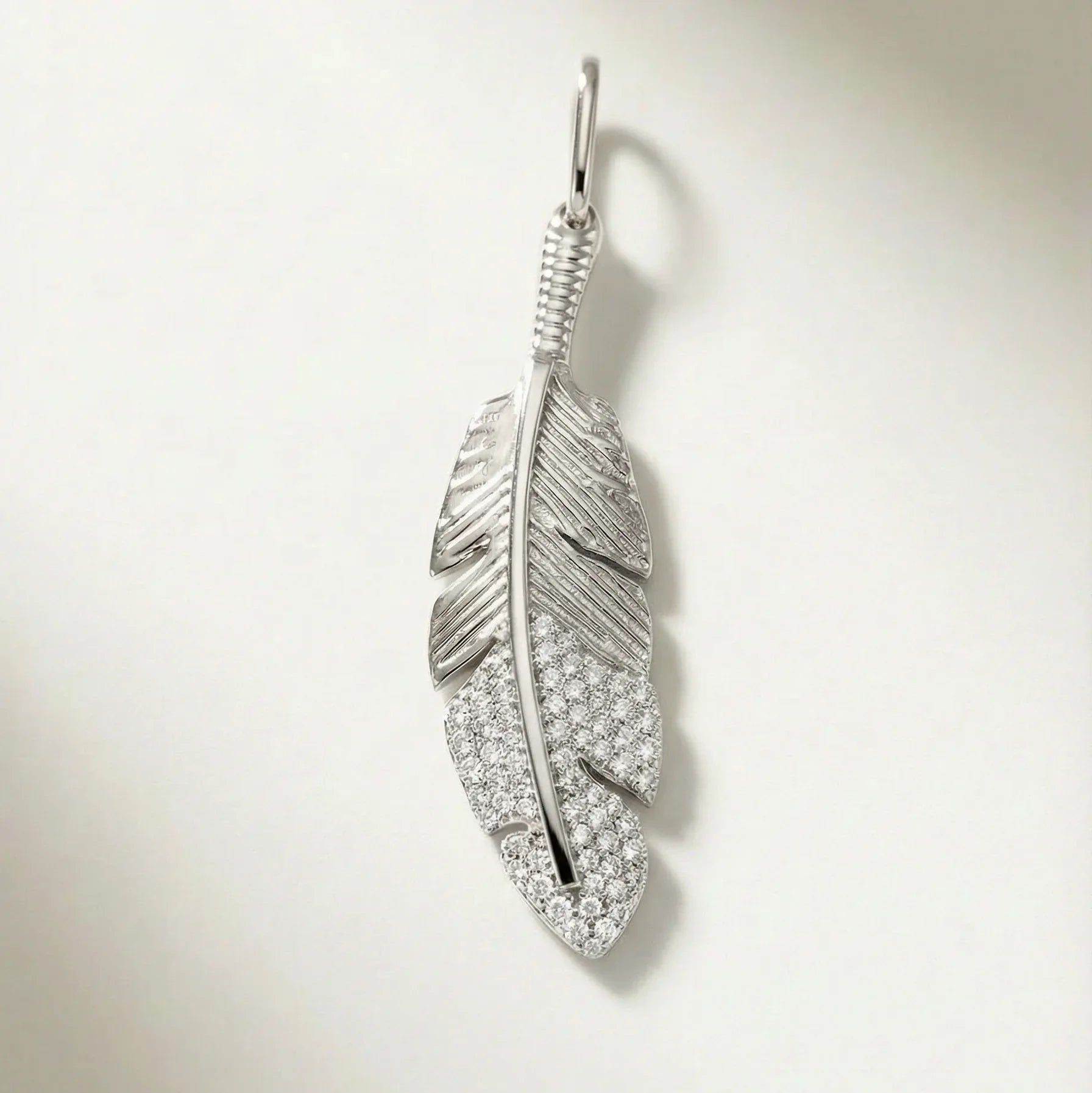 Diamond Feather Pendant - Goldie Paris Jewellery