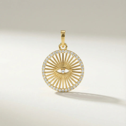 Evil Eye Medallion Pendant - Goldie Paris Jewellery
