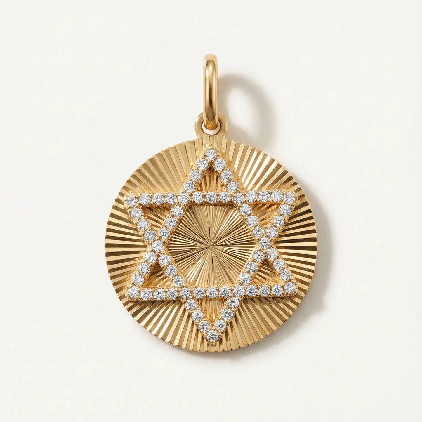 Golda Star of David fluted with Diamonds - Goldie Paris Jewellery