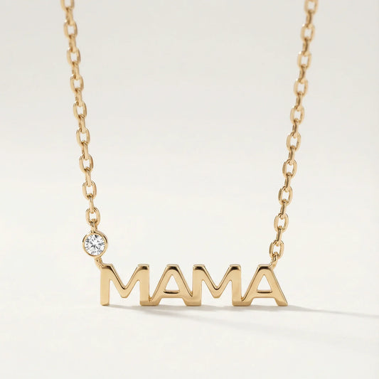 Mama Bezel Diamond Necklace - Goldie Paris Jewellery