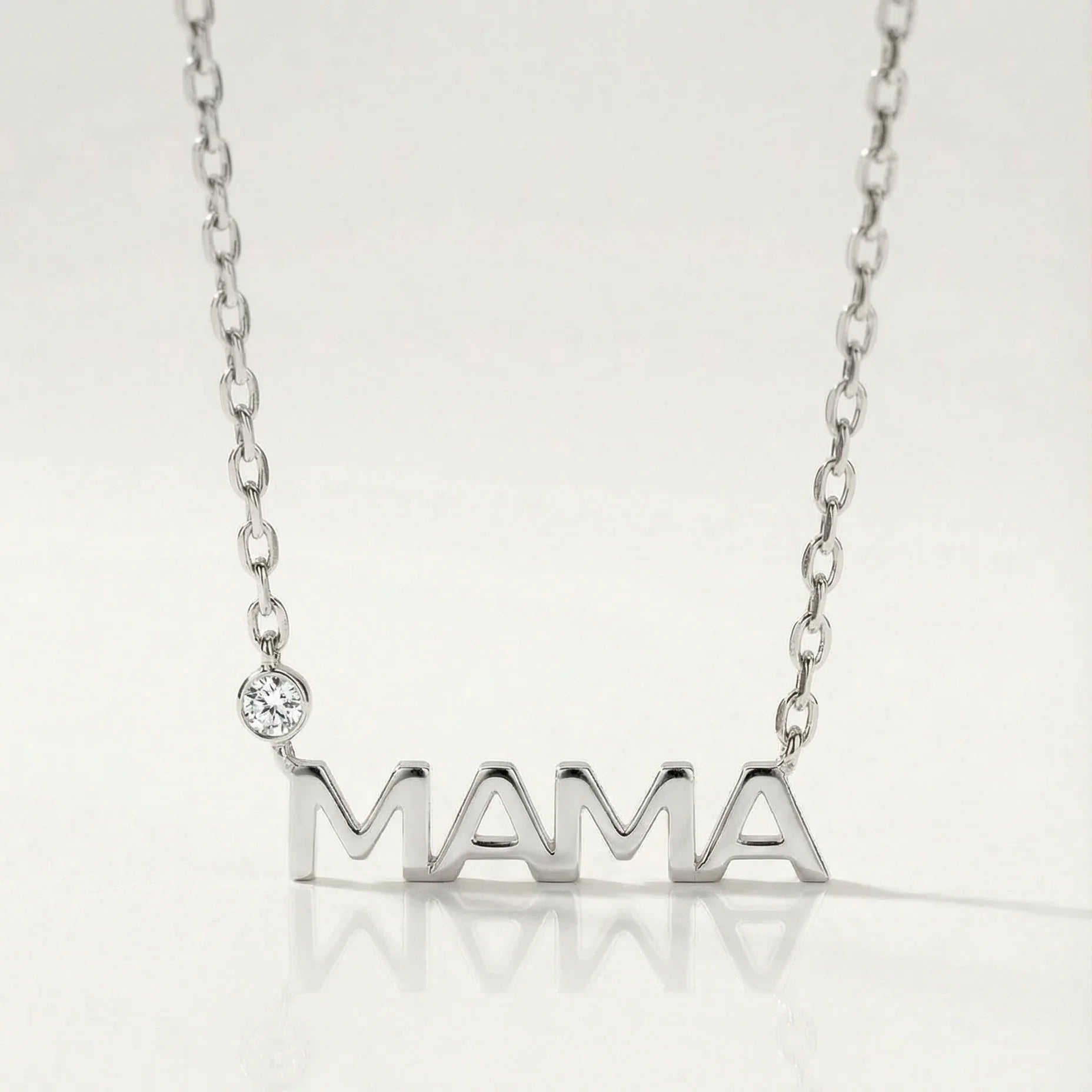 Mama Bezel Diamond Necklace - Goldie Paris Jewellery