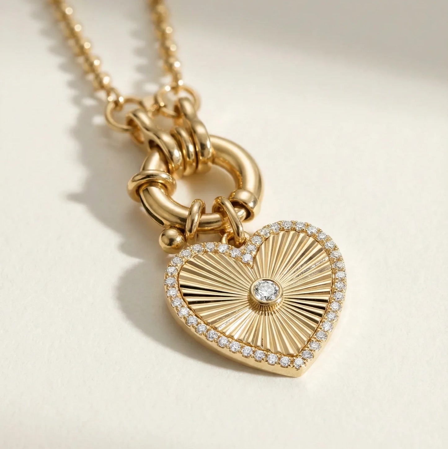 Heart Fluted Medallion Pendant - Goldie Paris Jewellery