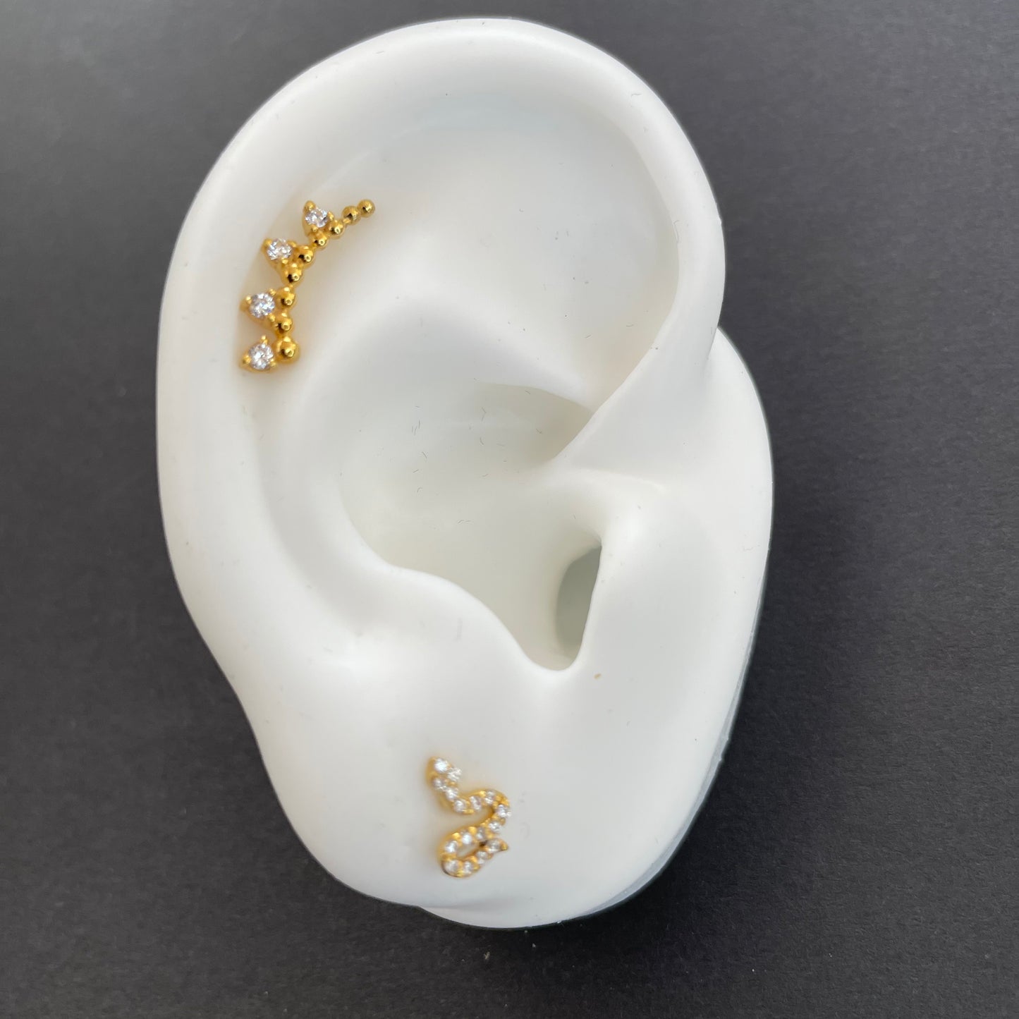 4 Diamonds Ear Climber Stud Earrings - - Jewelry - Goldie Paris Jewelry - Earring