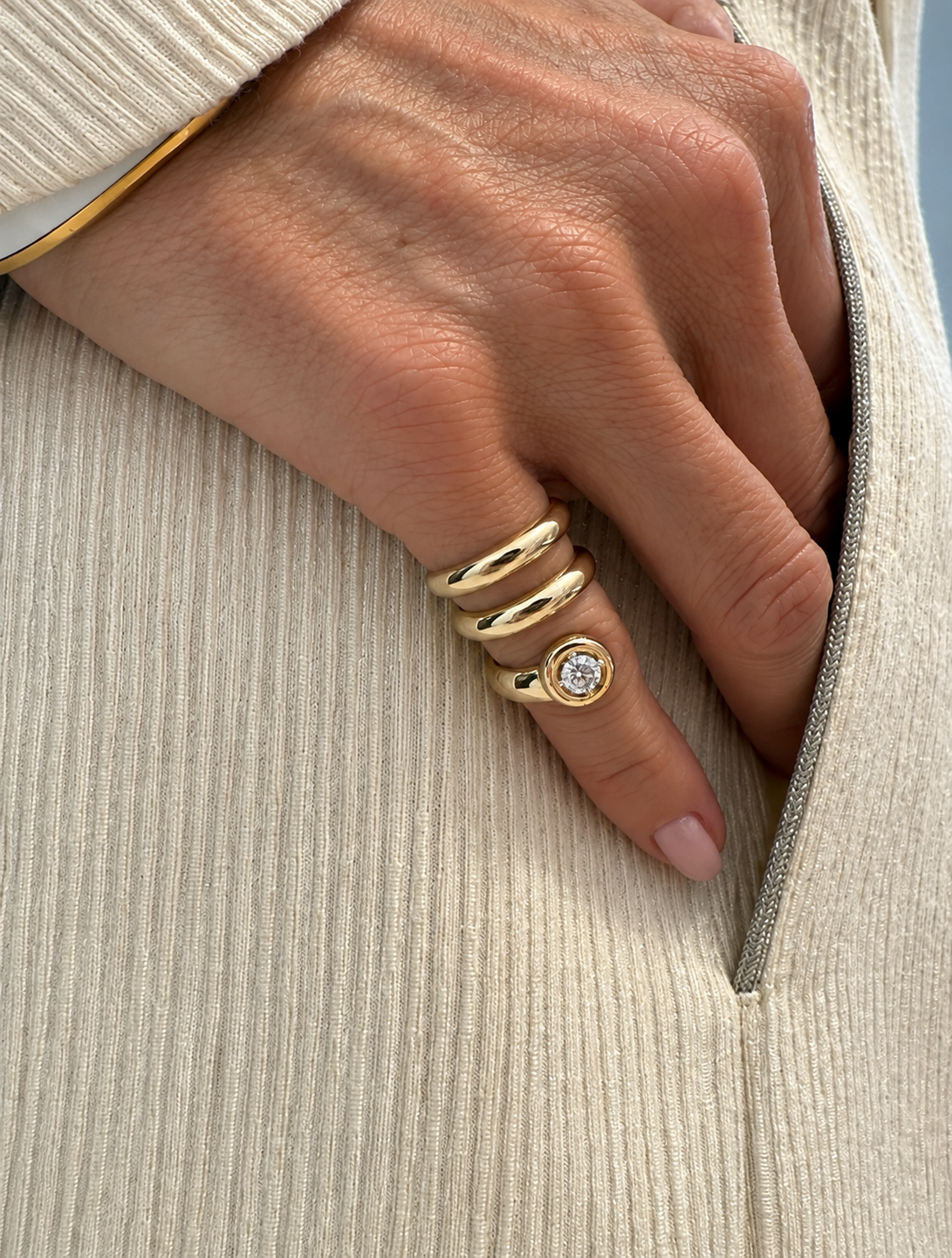 Jodi Infinite Single Diamond Chunky Ring