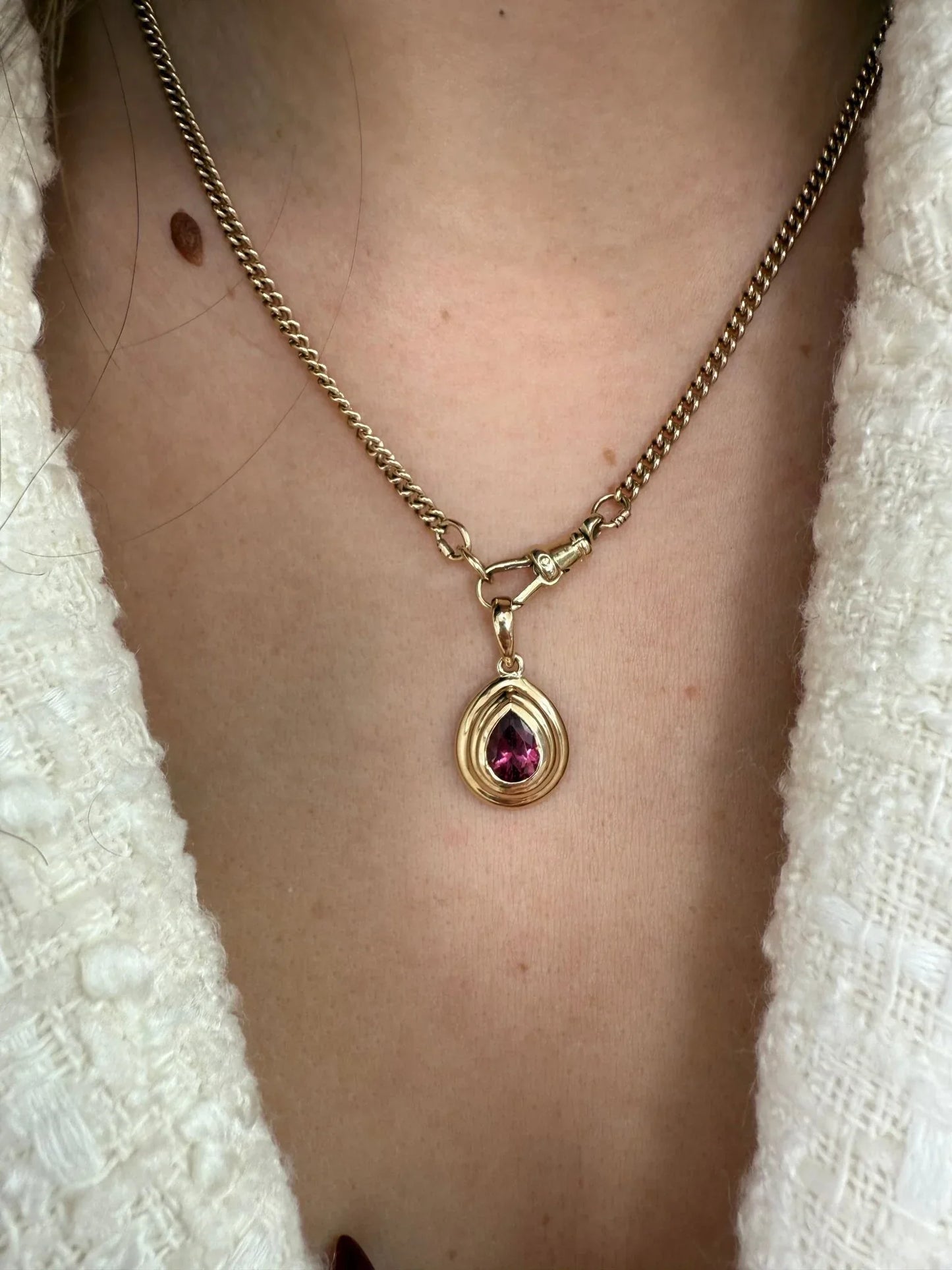 Lea Pink Tourmaline Pendant - Goldie Paris Jewellery