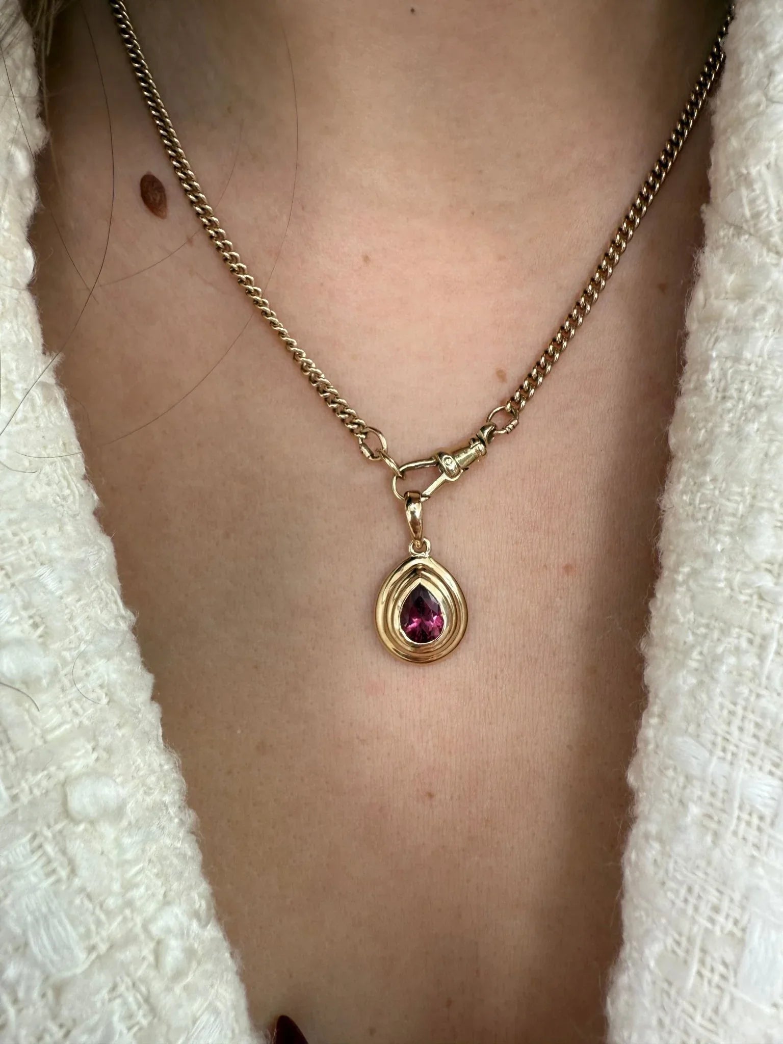 Lea Pink Tourmaline Pendant - Goldie Paris Jewellery
