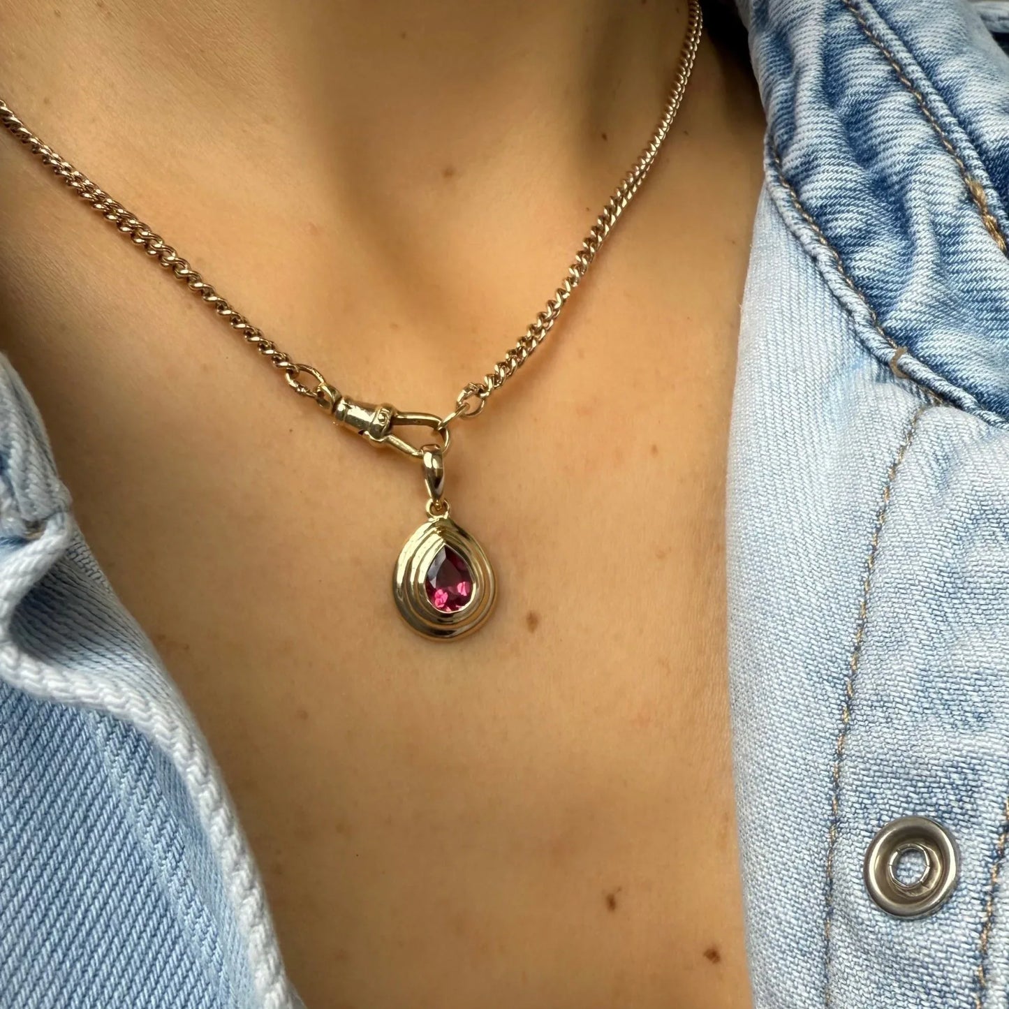 Lea Pink Tourmaline Pendant - Goldie Paris Jewellery