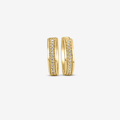 "Liz" Diamonds Hoops Earrings - Goldie Paris Jewellery