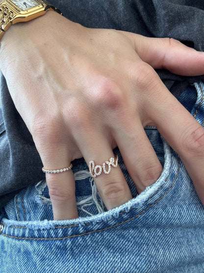 "Love" Pavé Diamond Ring - Goldie Paris Jewellery