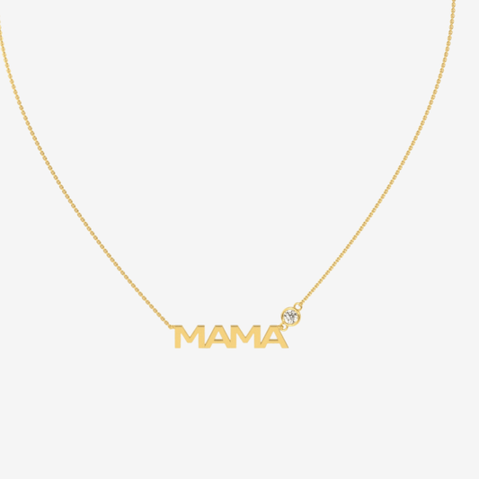 Mama Bezel Diamond Necklace - Goldie Paris Jewellery