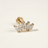 Marquise Crown Flat-Back Stud