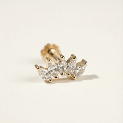 Marquise Crown Flat-Back Stud - Goldie Paris Jewellery