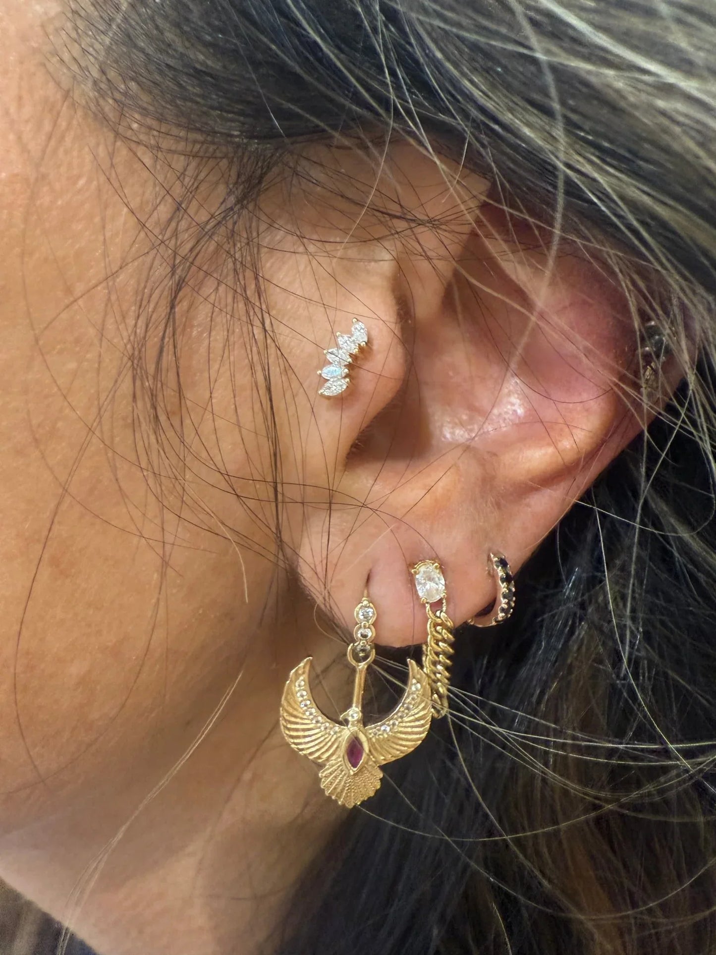 Marquise Crown Flat-Back Stud - Goldie Paris Jewellery