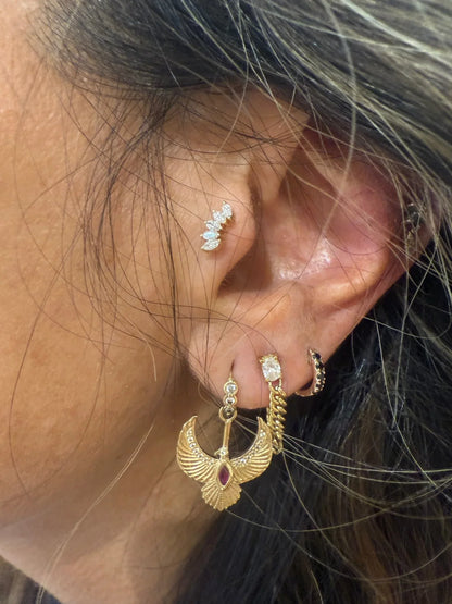 Marquise Crown Flat-Back Stud - Goldie Paris Jewellery