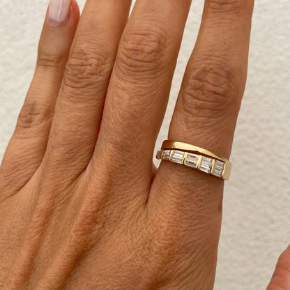 "Mia" Baguette Spiral Diamond Ring - Goldie Paris Jewellery