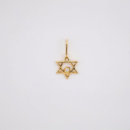 Mini Star of David with Diamond Pendant/Charm - Goldie Paris Jewellery
