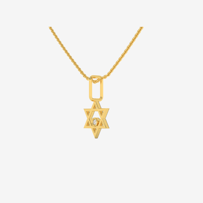 Mini Star of David with Diamond Pendant/Charm - Goldie Paris Jewellery
