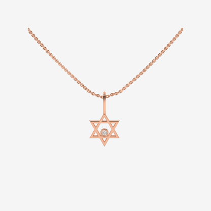 Mini Star of David with Diamond Pendant/Charm - Goldie Paris Jewellery