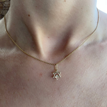 Mini Star of David with Diamond Pendant/Charm - Goldie Paris Jewellery