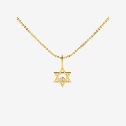 Mini Star of David with Diamond Pendant/Charm - Goldie Paris Jewellery