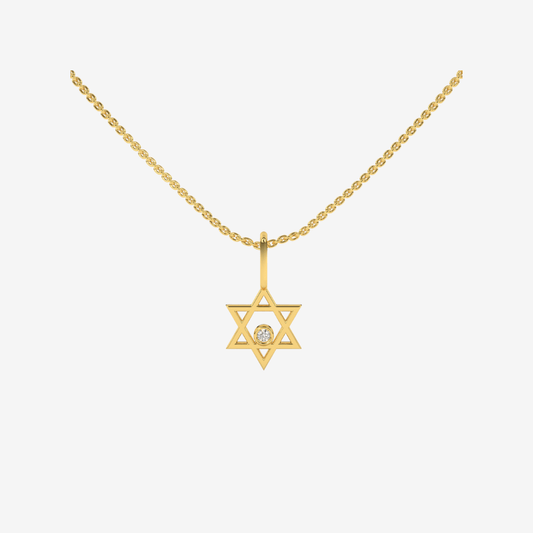 Mini Star of David with Diamond Pendant/Charm - Goldie Paris Jewellery