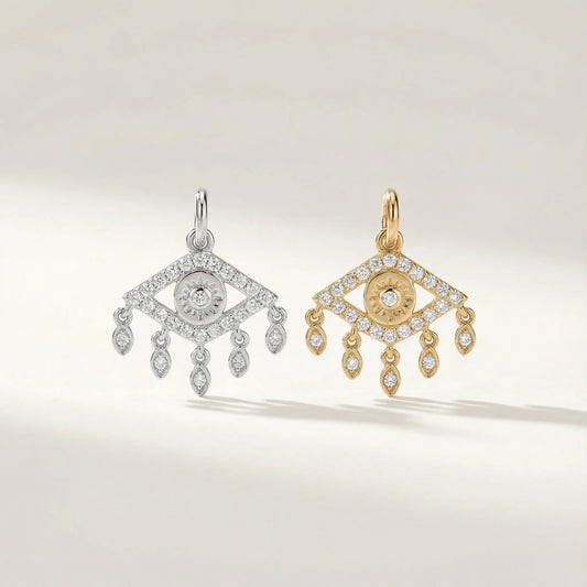 Naomi Evil Eye Floating Pendant - Goldie Paris Jewellery