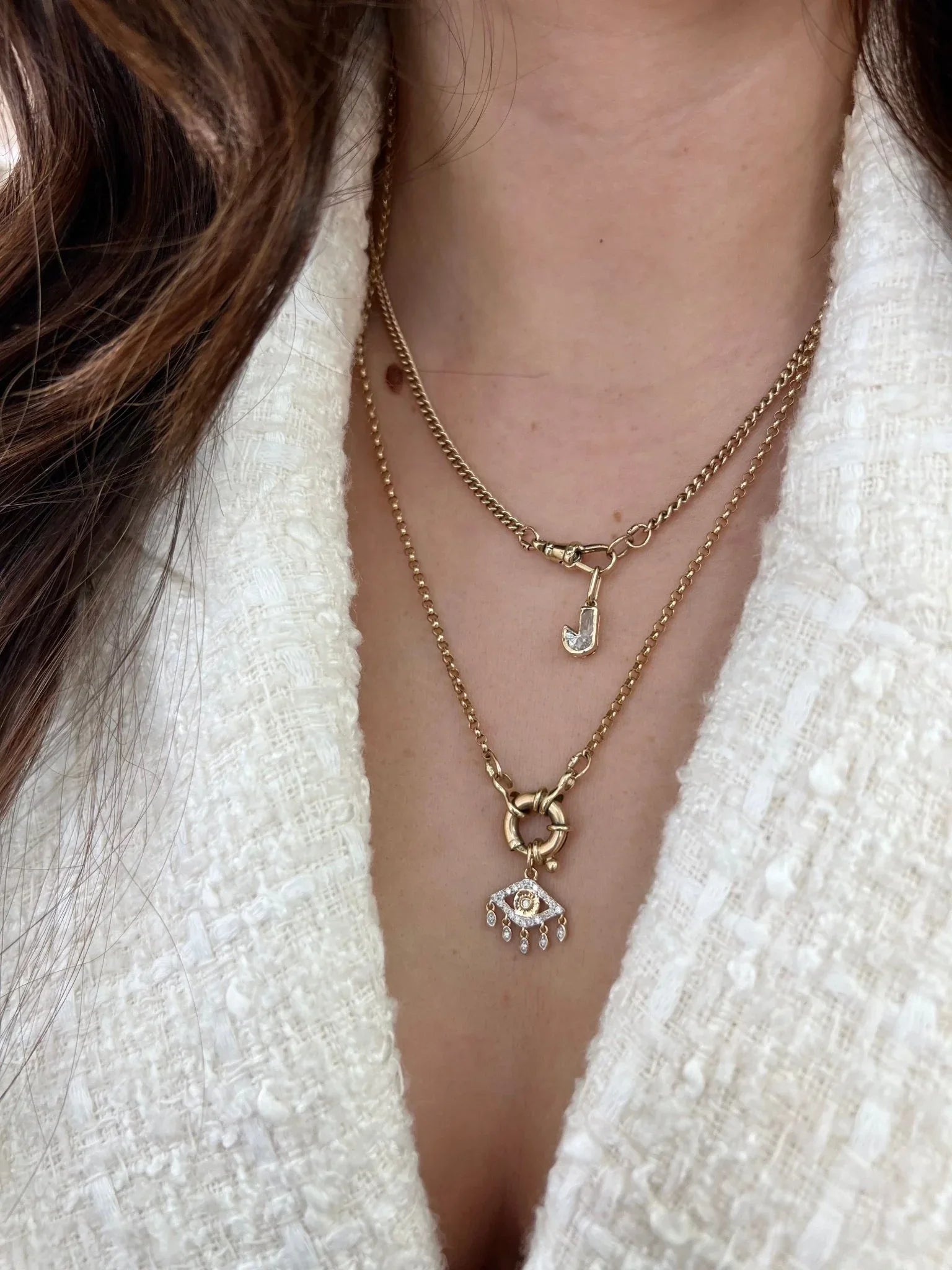 Naomi Evil Eye Floating Pendant - Goldie Paris Jewellery